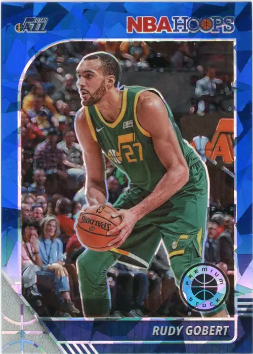 2019-20 Hoops Premium Stock Blue Cracked Ice #187 Rudy Gobert Utah Jazz NM-MT