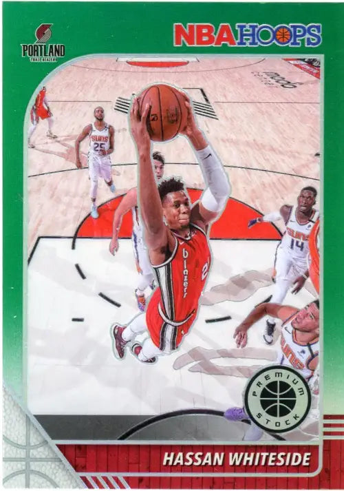 2019-20 Hoops Premium Stock Green #196 Hassan Whiteside Trail Blazers NBA NM-MT