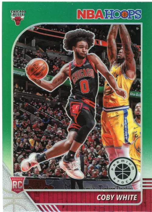 2019-20 Hoops Premium Stock Green #204 Coby White Rookie Chicago Bulls NM-MT