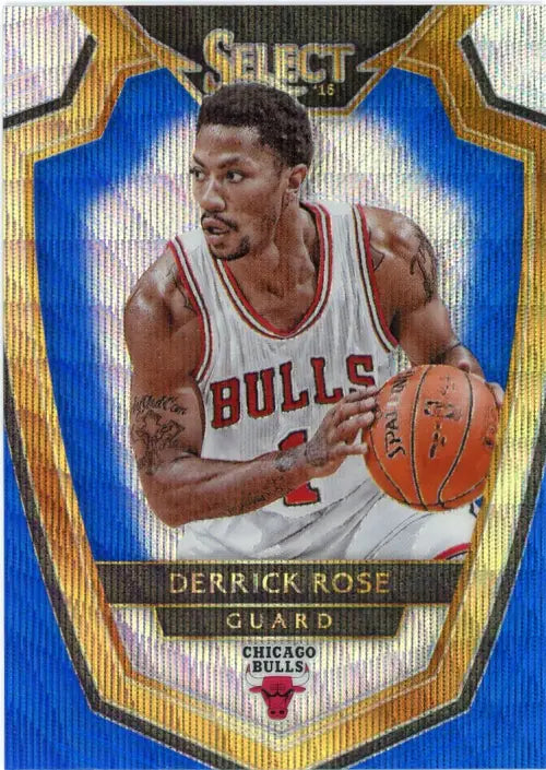 2014-15 Select Prizms Blue Silver #107 Derrick Rose Chicago Bulls Card NBA NM-MT