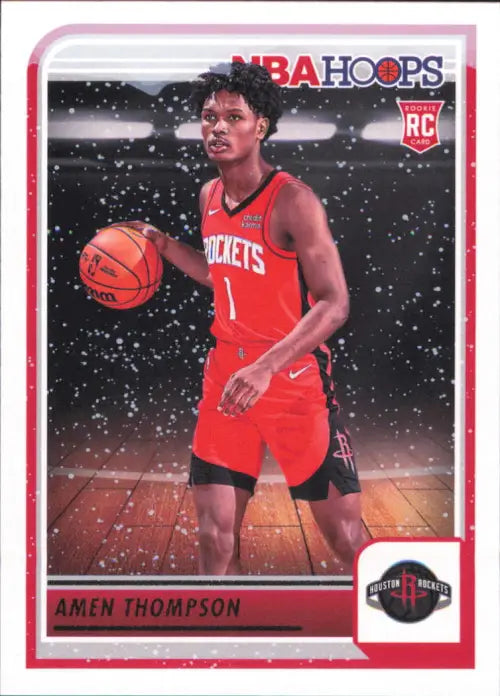 2023-24 Hoops Winter #242 Amen Thompson Rookie Houston Rockets Basketball NM-MT