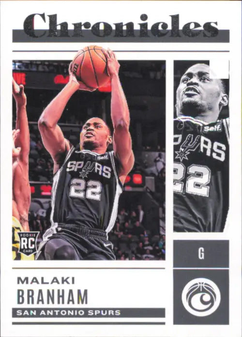 2022-23 Panini Chronicles #34 Malaki Branham Rookie San Antonio Spurs Card NM-MT