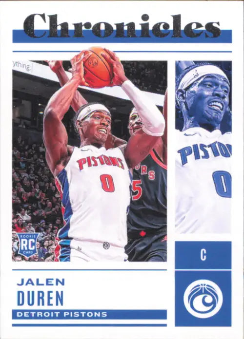 2022-23 Panini Chronicles #38 Jalen Duren Rookie Detroit Pistons Card NBA NM-MT