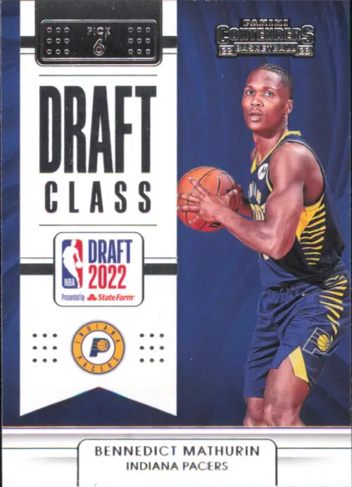 2022-23 Panini Contenders Draft Class #1 Bennedict Mathurin Rookie Pacers NM-MT