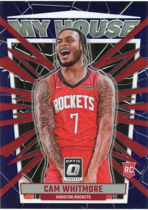 2023-24 Donruss Optic My House Purple #12 Cam Whitmore Rookie Rockets Card NM-MT