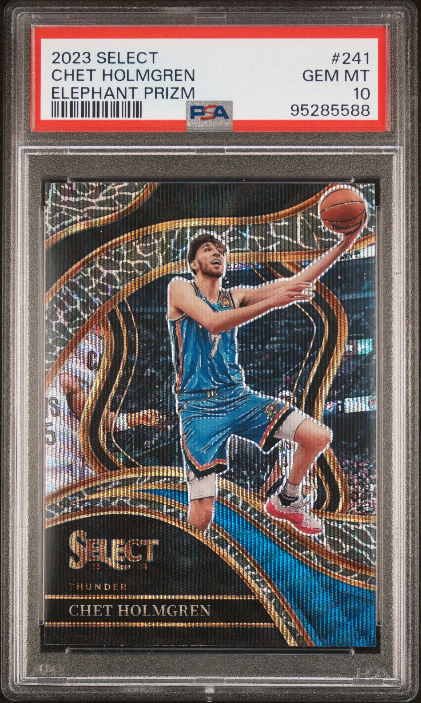 Chet Holmgren 2023 Panini Select Elephant Prizm PSA 10 Gem Mint basketball card image