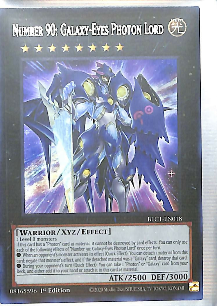 Yu-Gi-Oh Number 90: Galaxy-Eyes Photon Lord trading card from Battles of Legend Chapter 1