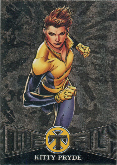 Comic book-style female superhero in action, featured on X-Men Metal Blasters Chase Card