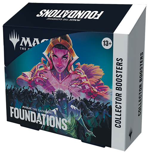 Magic The Gathering Foundations Collector Booster Box with fantasy character artwork