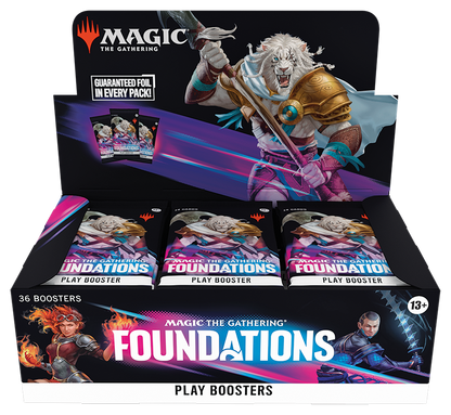 Magic The Gathering Foundations Play Booster Box display with 36 play boosters