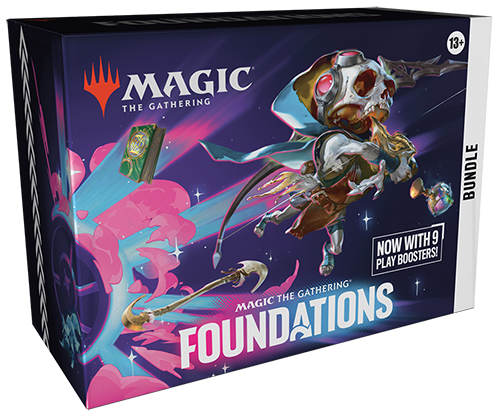 Magic The Gathering Foundations Bundle Box with mechanical creature artwork and traditional foil