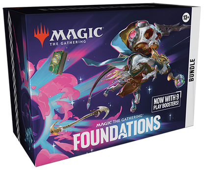 Magic The Gathering Foundations Bundle Box with mechanical creature artwork and traditional foil