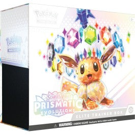 Pokemon TCG Sword & Shield Prismatic Evolutions Elite Trainer Box featuring Eevee