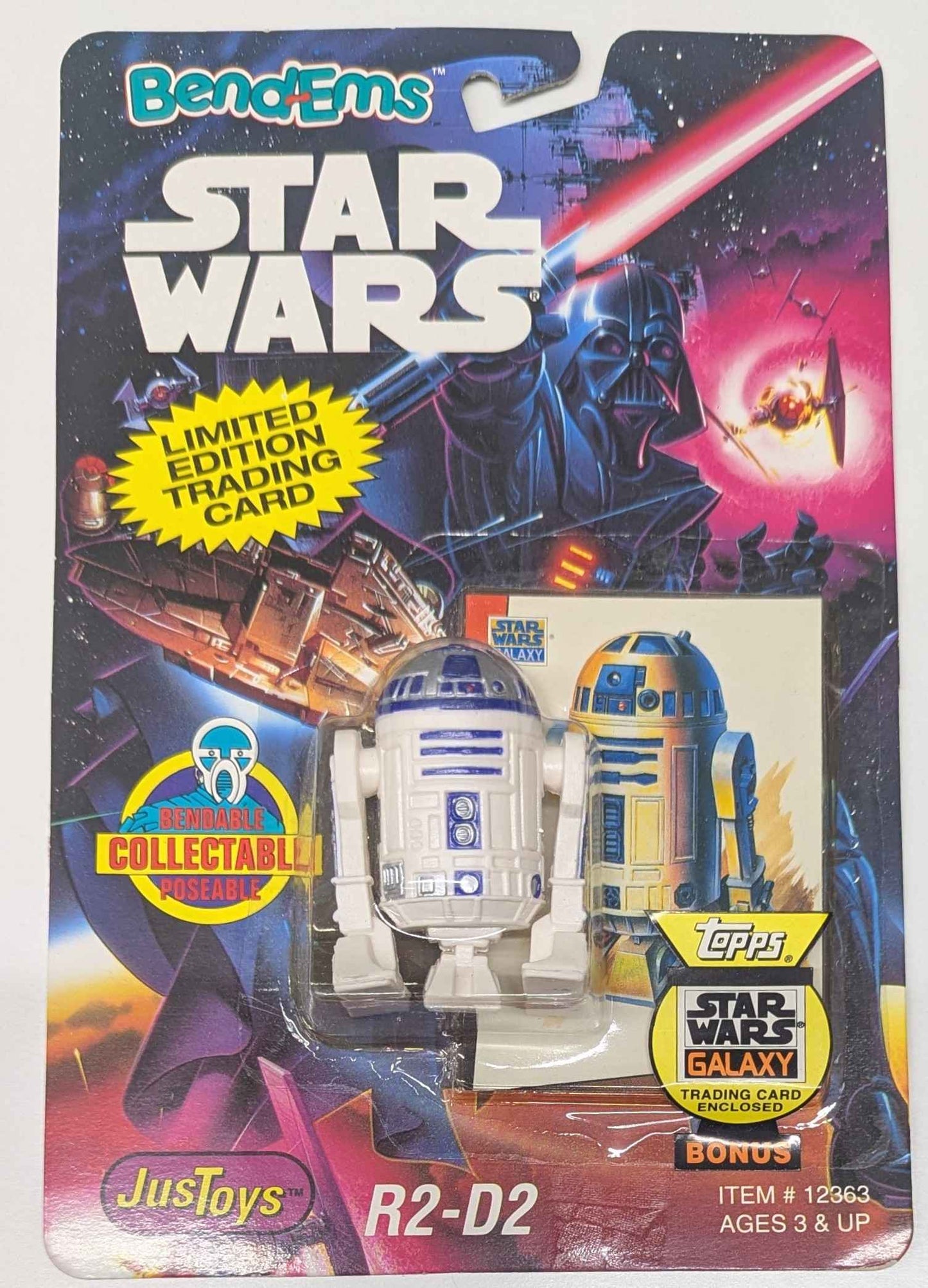 Bend-Ems Star Wars Action Figure w/ Topps Star Wars Galaxy Trading Card - R2-D2