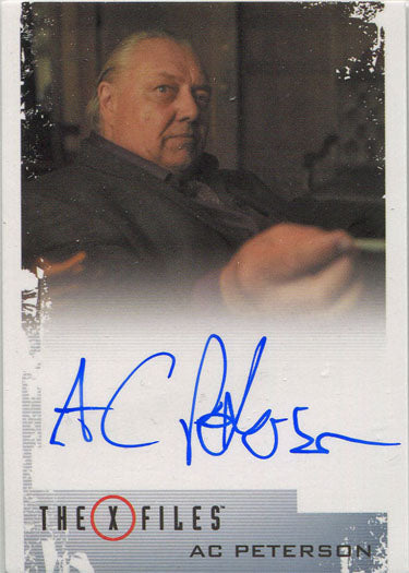 Autographed trading card of AC Peterson as Mr. Y from X-Files Season 10 and 11