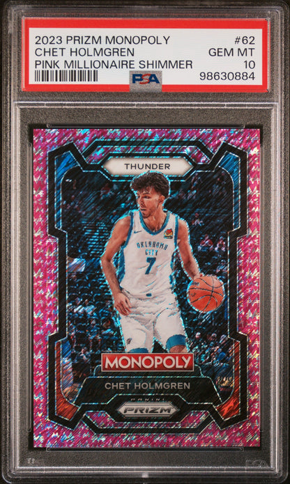 Chet Holmgren 2023 Prizm Monopoly Pink Shimmer Basketball Card PSA 10 Gem Mint