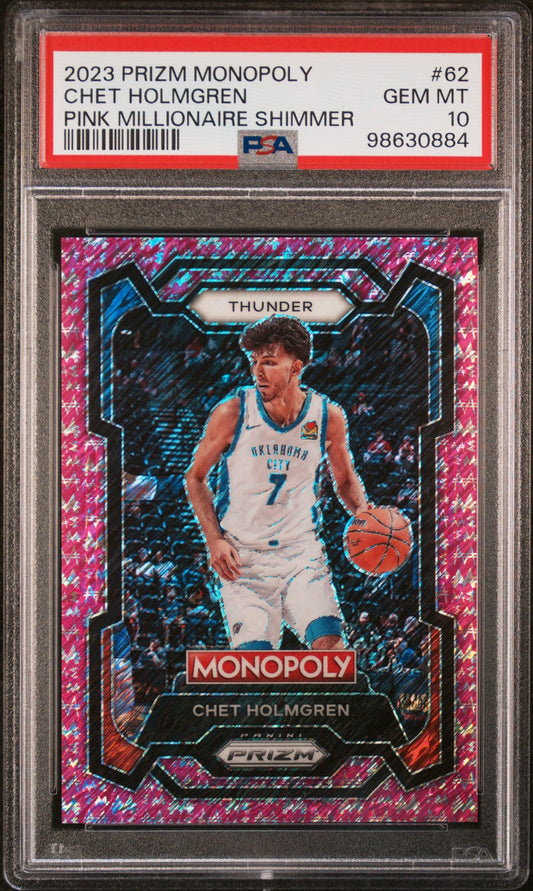 Chet Holmgren 2023 Prizm Monopoly Pink Shimmer Basketball Card PSA 10 Gem Mint