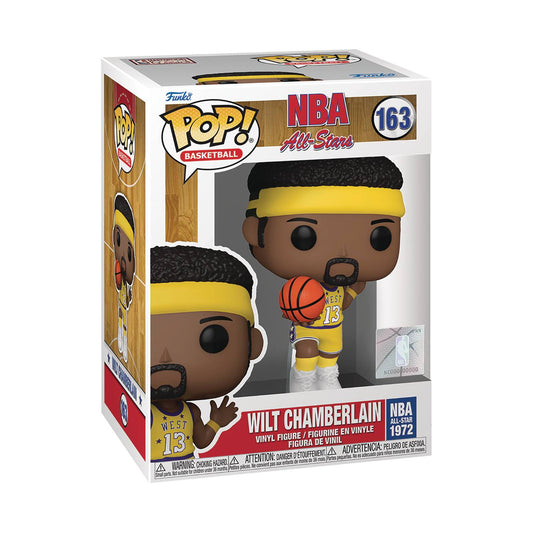 Funko Pop! NBA Legends Wilt Chamberlain figure #163 in Lakers uniform with basketball