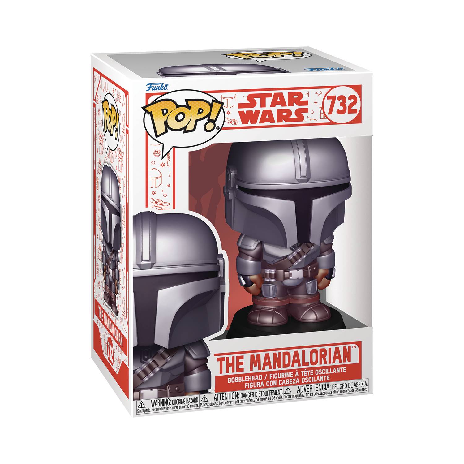 Funko Pop! vinyl figure of The Mandalorian in armor for STAR WARS Holiday collection