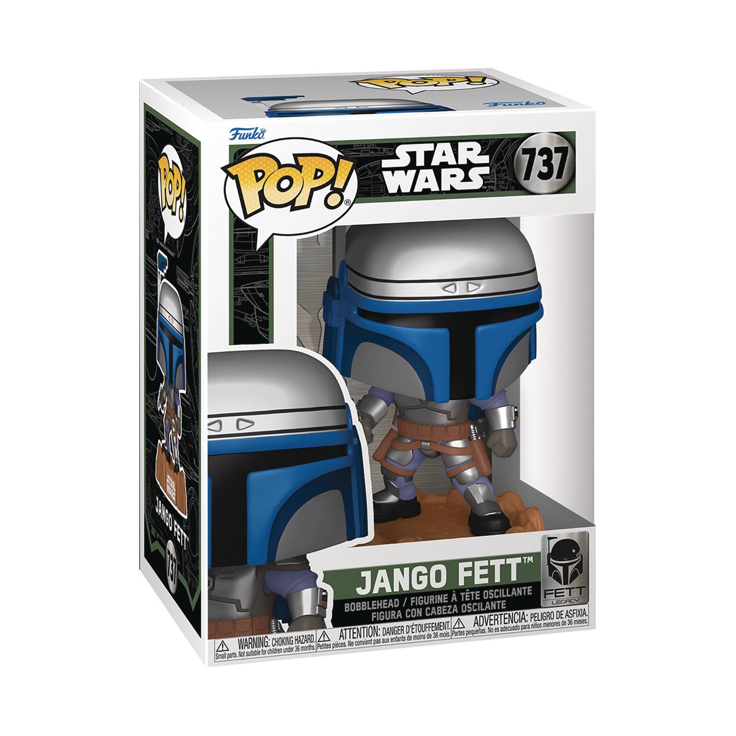 Jango Fett Funko Pop! vinyl figure in blue Mandalorian armor from Fett Legacy series