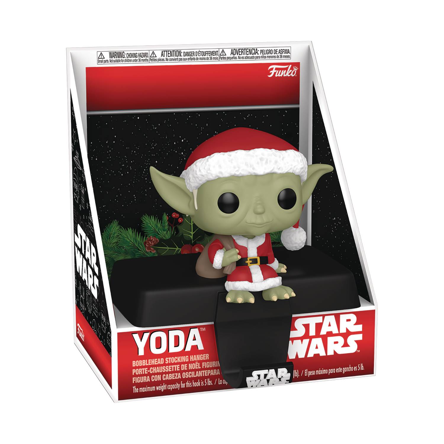 Stocking hanger Yoda wearing a Santa outfit from CHRISTMAS EDGE SITTER by Funko