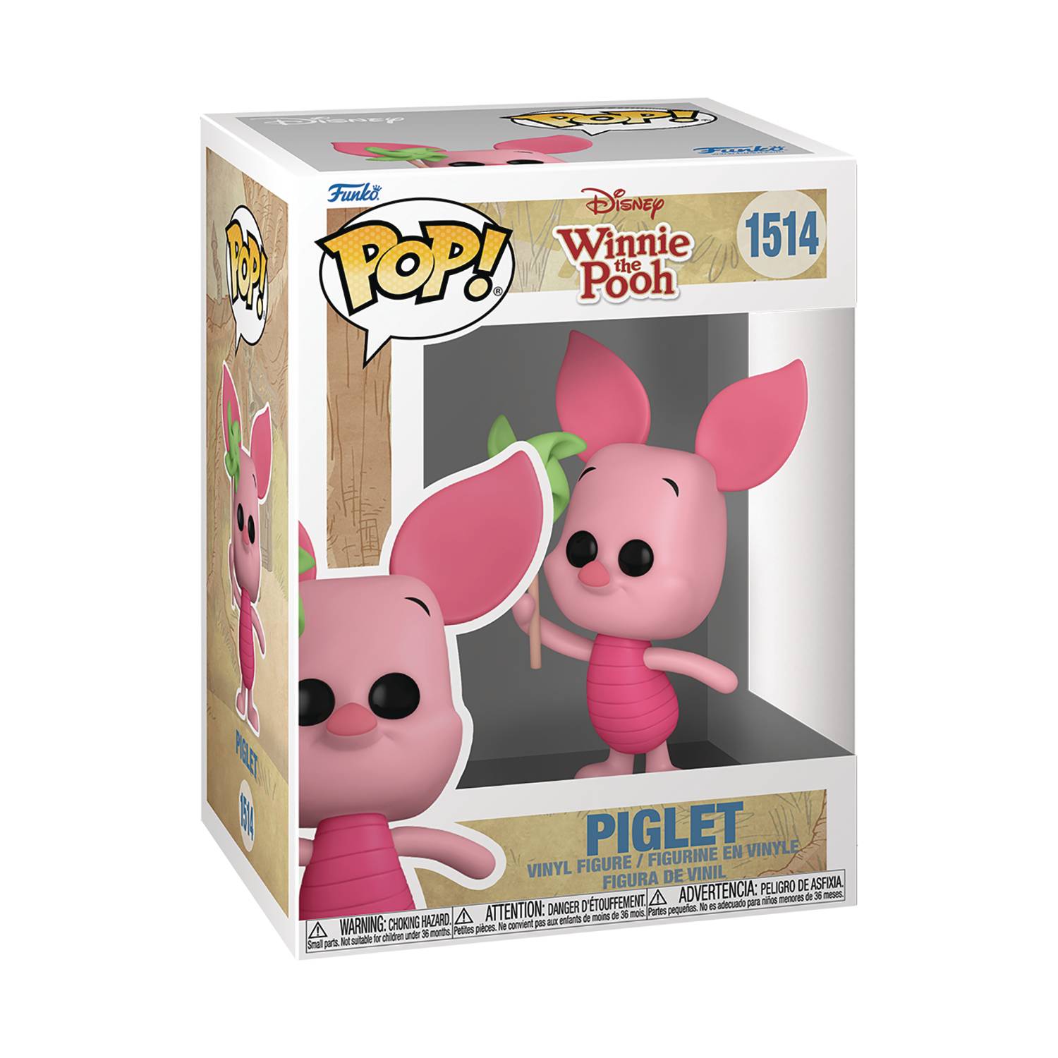 Vinyl figure of Piglet from Winnie the Pooh #1514 featuring pink ears and snout