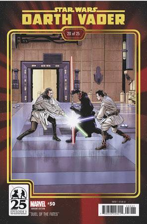 Comic book cover featuring Darth Vader in a lightsaber duel, Schism Imperial theme