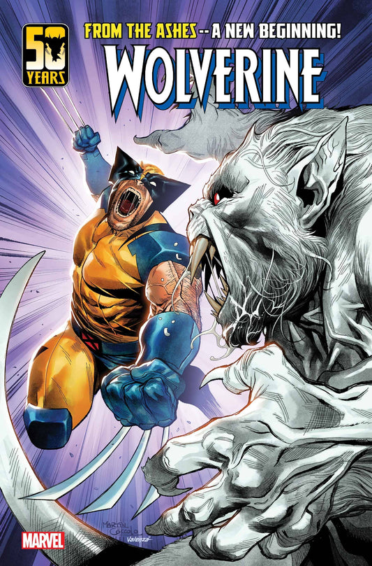 Wolverine #2 comic book cover with Wolverine lunging at a ghostly white beast