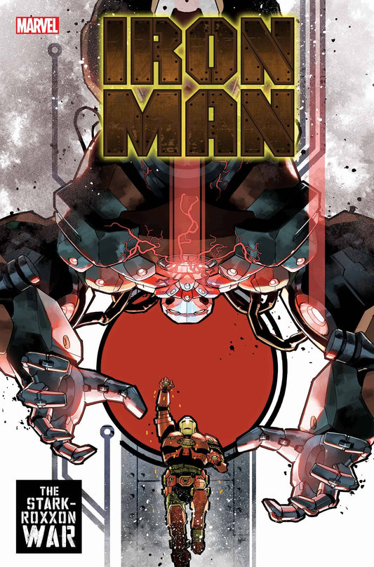 Comic book cover for Iron Man #2 featuring red and black armored figures design