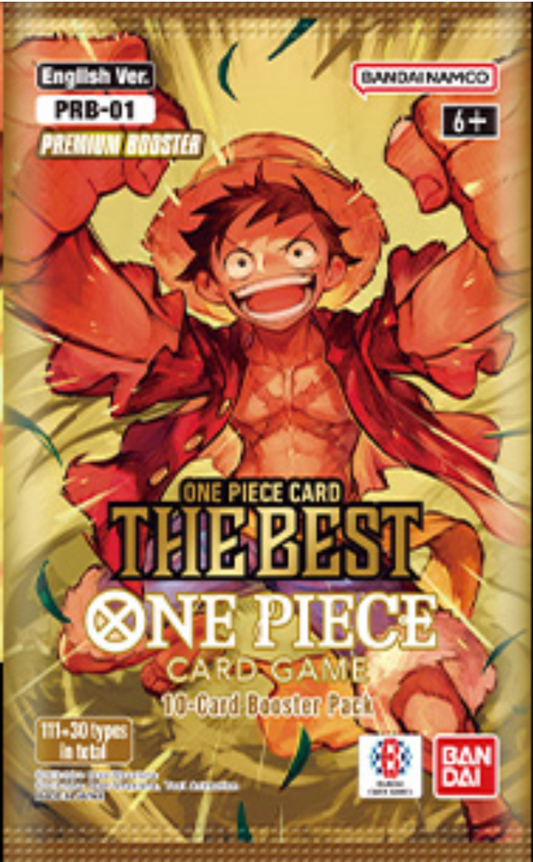 One Piece Premium Booster Pack PRB-01 featuring red and gold artwork booster pack