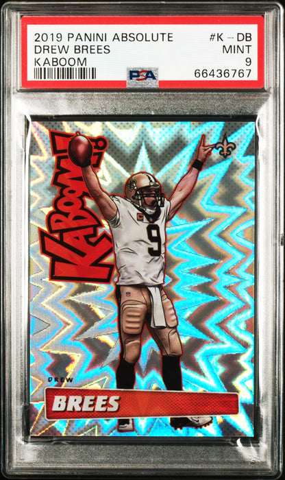 Drew Brees 2011 Panini Absolute Kaboom trading card in PSA 9 Mint condition