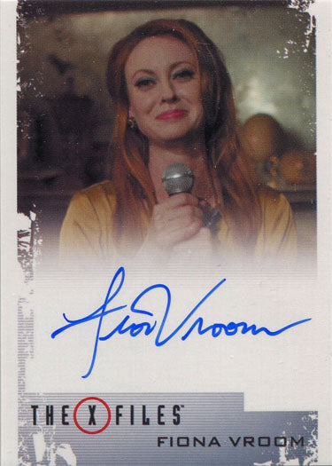 Autographed trading card of Fiona Vroom as Barbara Beaumont from The X-Files series