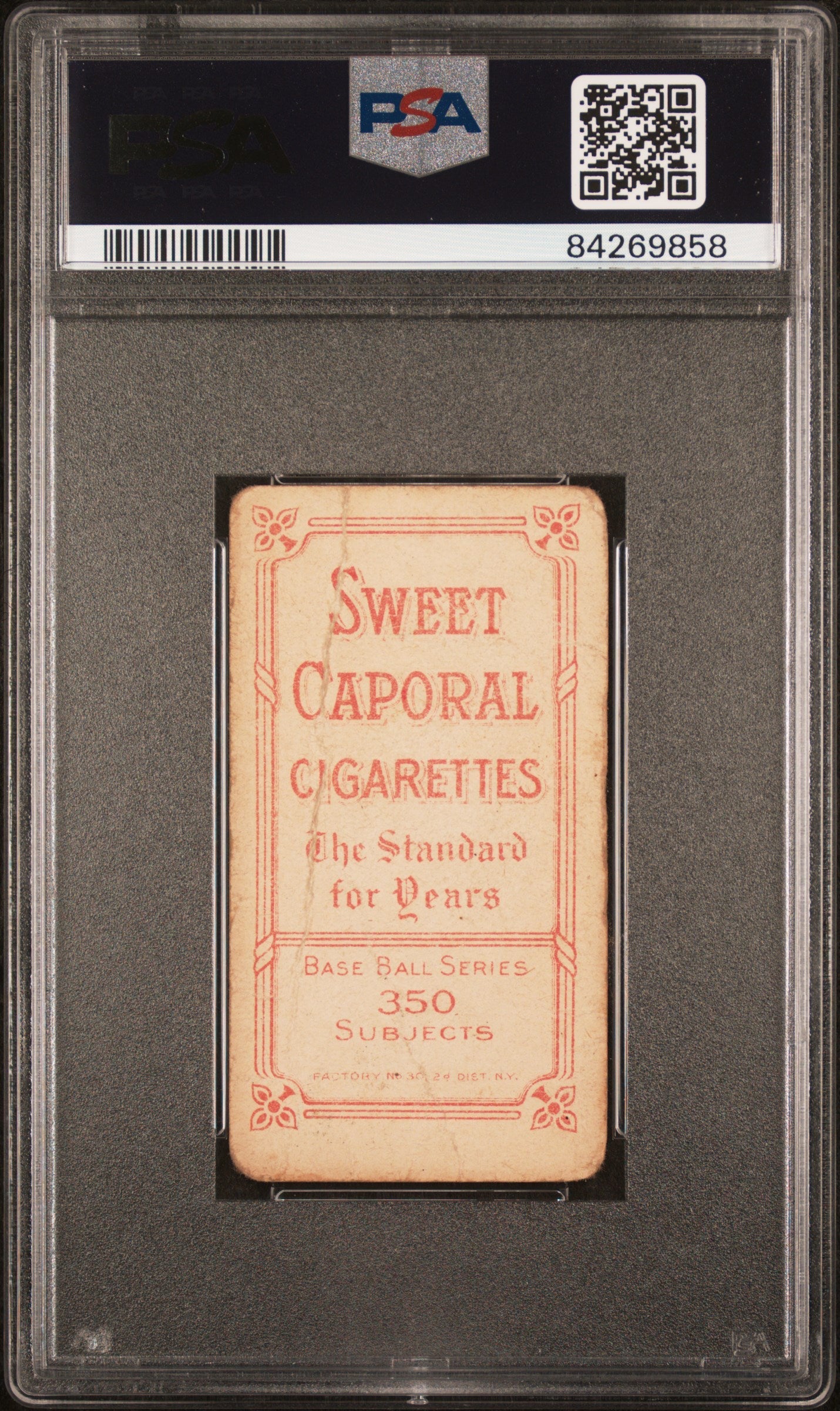 Iron Man McGinnity 1909-11 T206 Sweet Caporal cigarette trading card in PSA case