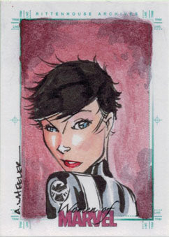 Stylized portrait of Daisy Johnson on Anthony Wheeler’s Women of Marvel sketch card