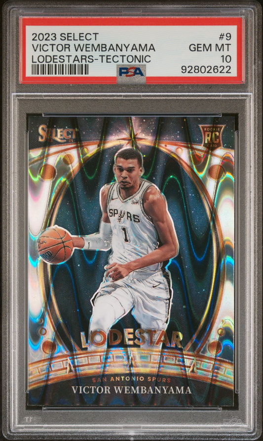 PSA 10 Gem Mint Victor Wembanyama 2023 Select Lodestar Tectonic basketball card