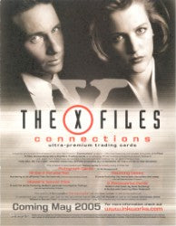 Promotional poster for The X-Files Connections Trading Card Sell Sheet with headshots