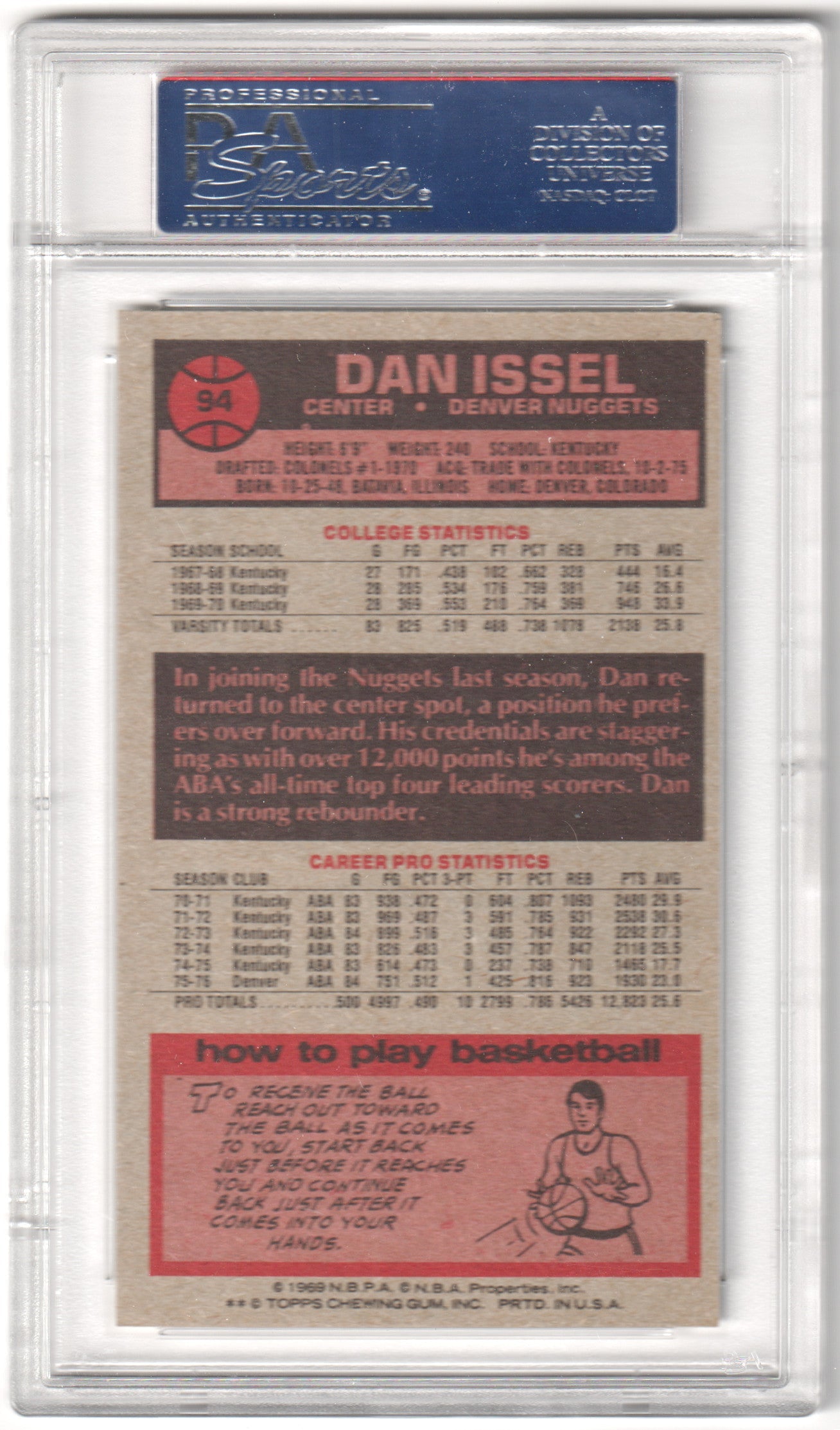 DAN ISSEL 1976-77 Topps #94 PSA 8 NM-MT - NUGGETS