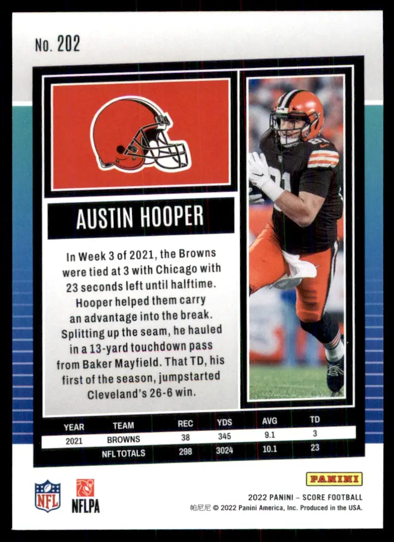 2022 Score Austin Hooper Cleveland Browns #202