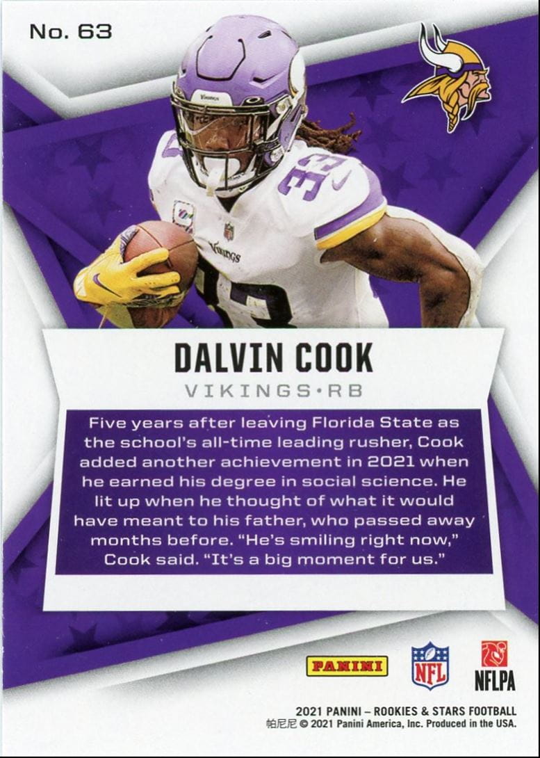 2021 Panini Rookies & Stars Dalvin Cook Minnesota Vikings #63