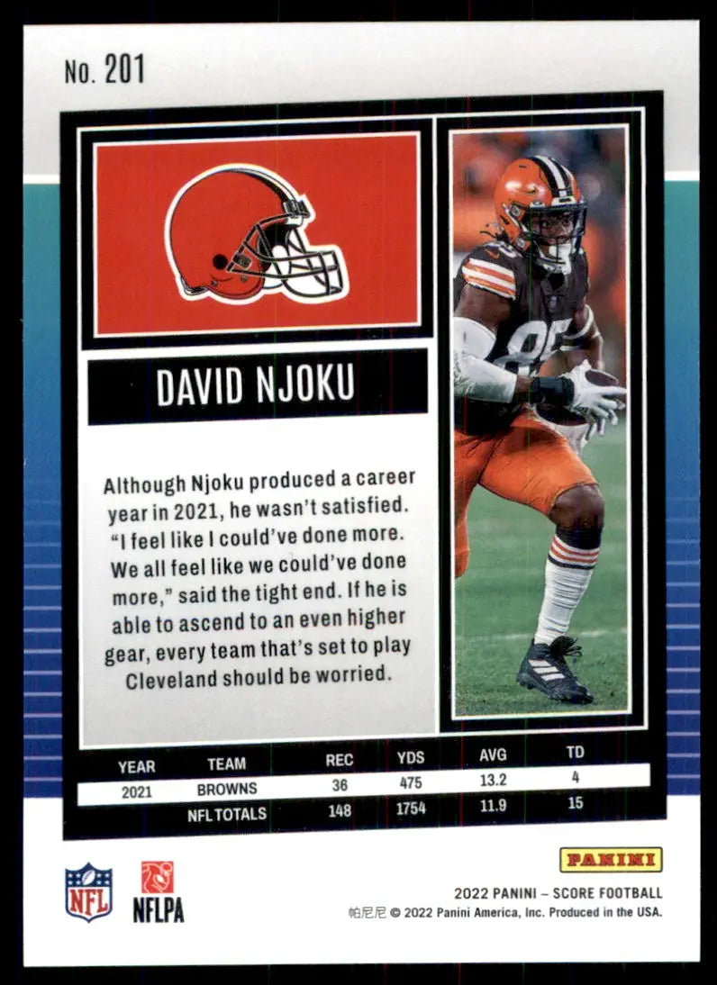 2022 Score David Njoku Cleveland Browns #201