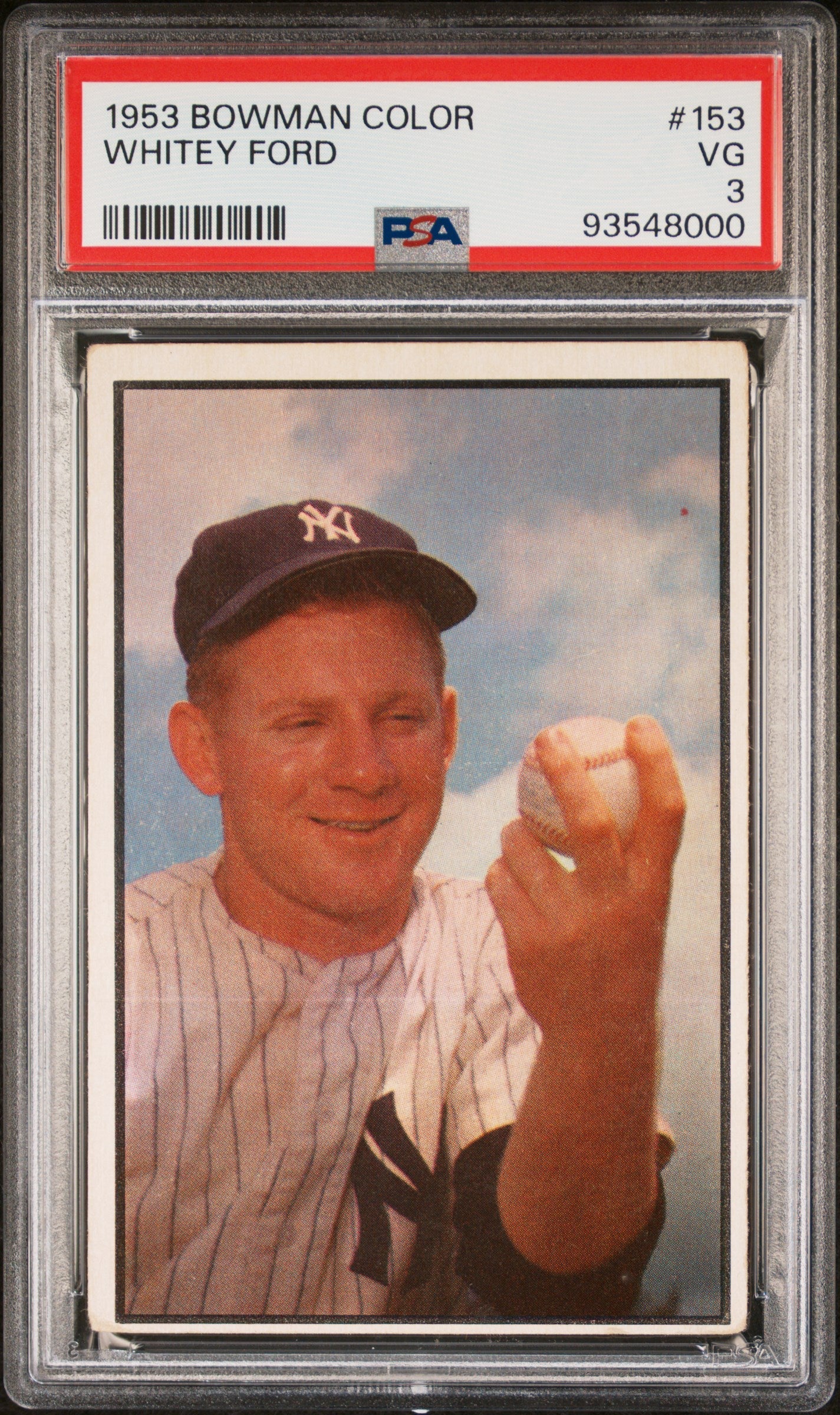 Whitey Ford 1953 Bowman Color #153 PSA 3 Very Good