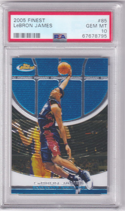 LeBRON JAMES 2005 Topps Finest #85 PSA 10 GEM MINT - LAKERS