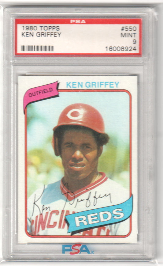 KEN GRIFFEY 1980 Topps #550 PSA 9 MINT - REDS