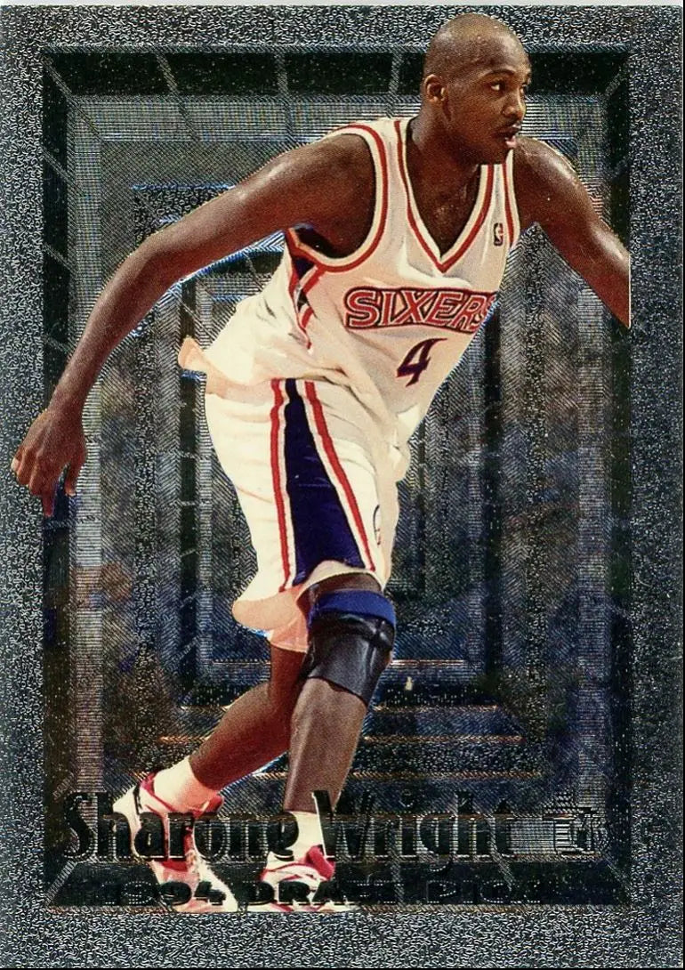 1994-95 Topps Embossed Sharone Wright Rookie Philadelphia 76ers #106