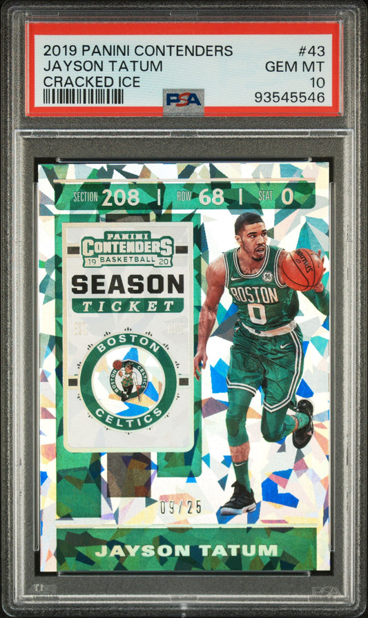 PSA 10 Gem Mint Jayson Tatum 2018 Panini Contenders Cracked Ice Basketball Card