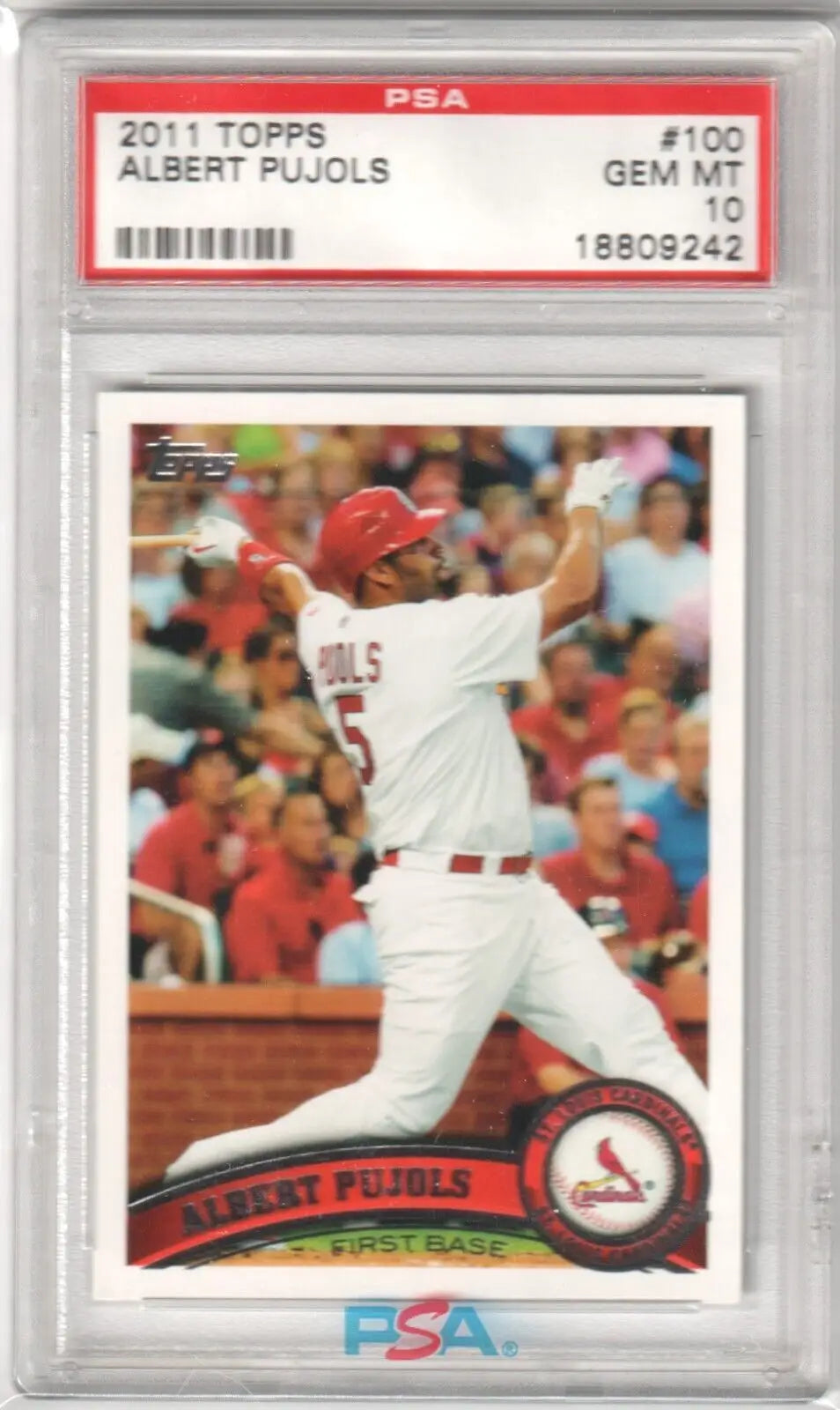 PSA graded 2011 Topps Albert Pujols baseball card, perfect for single cards collectors