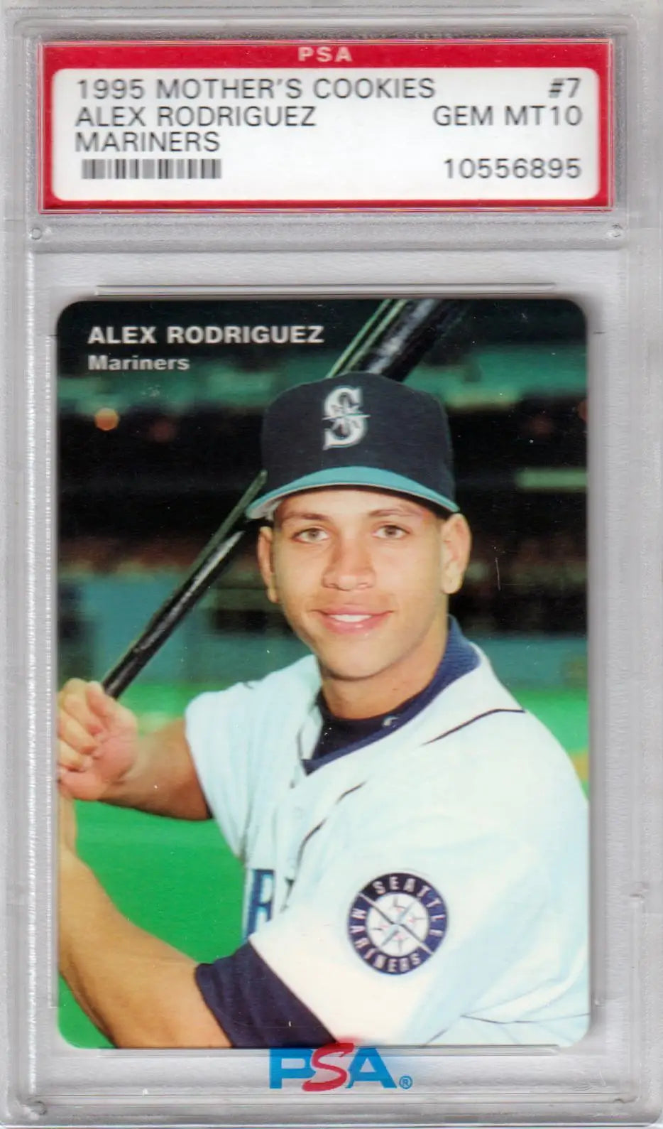 PSA-graded 1994 Mother’s Cookies card of Alex Rodriguez, Mariners rookie trading card