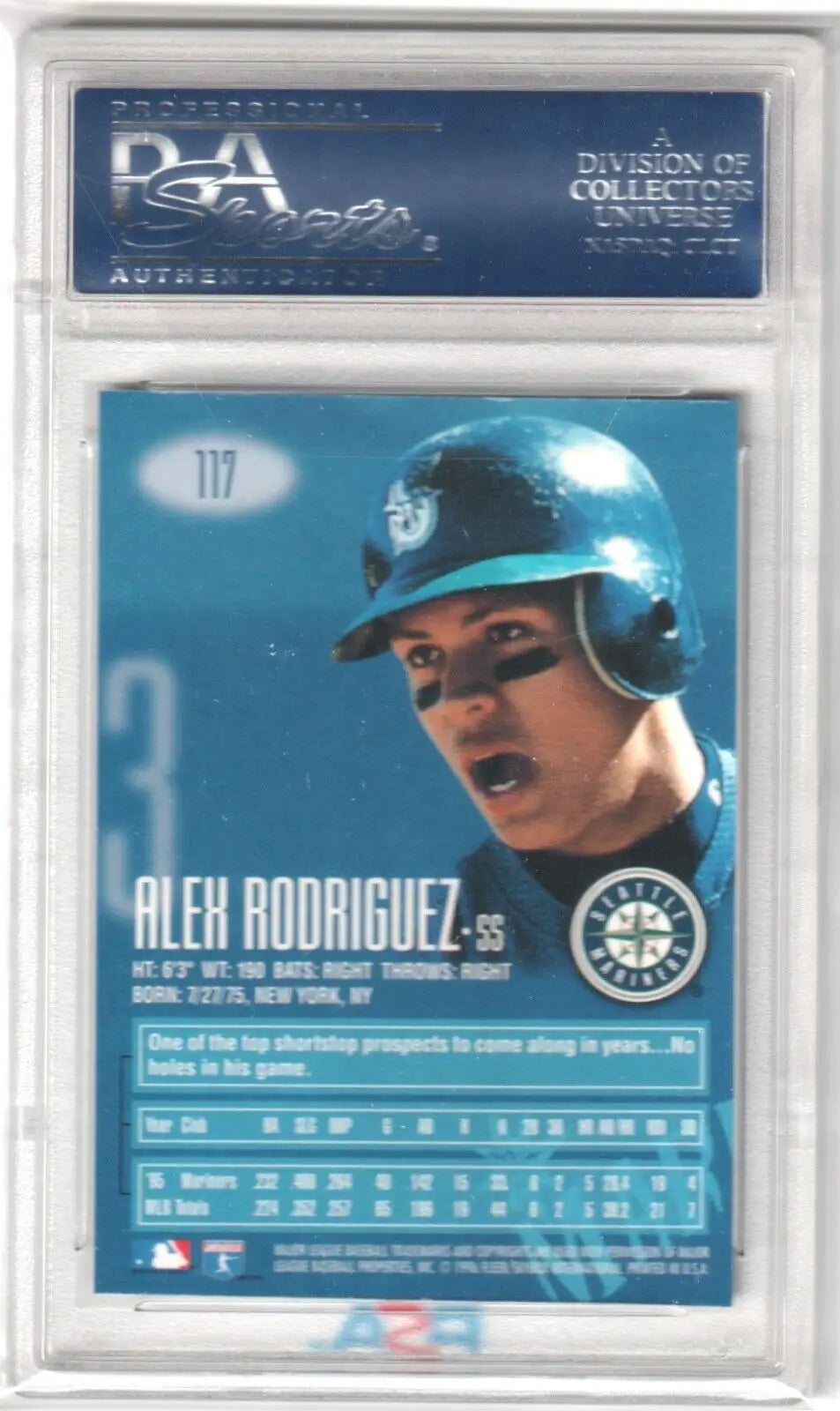 PSA-graded Alex Rodriguez 1996 Fleer E-Motion XL Fluid baseball card, Mariners single cards