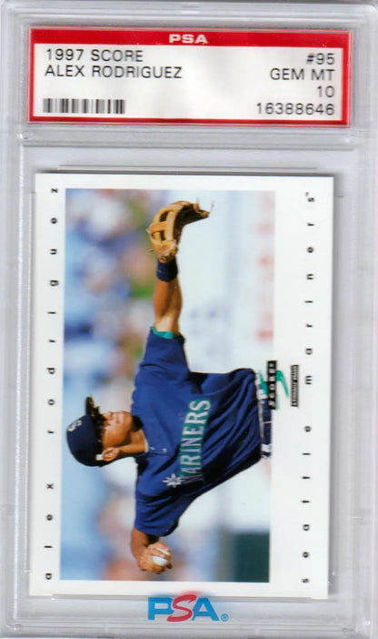 ALEX RODRIGUEZ 1997 Score #95 PSA 10 Gem Mint Mariners trading card from Columbia Hobby