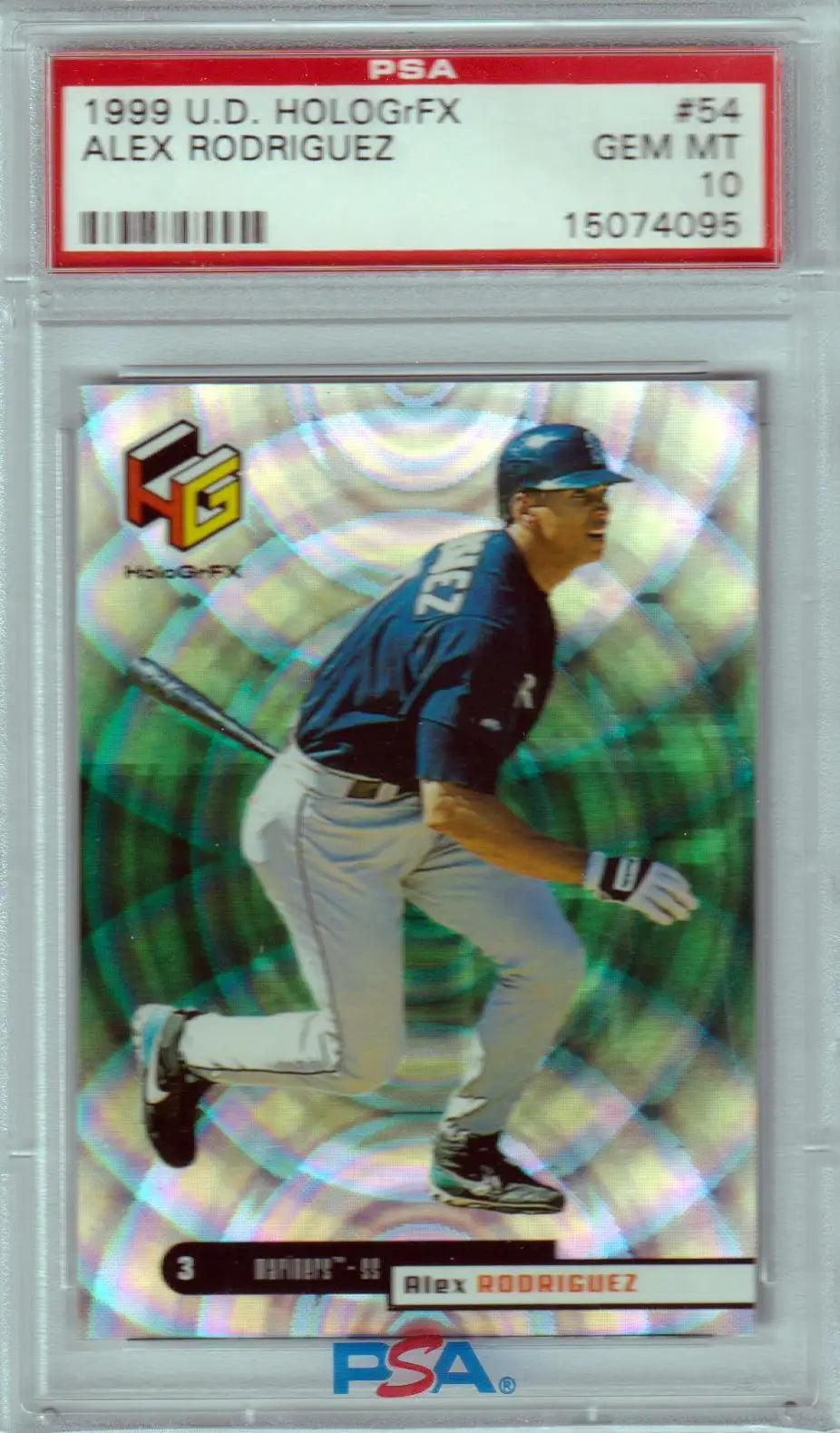 PSA 10 Alex Rodriguez 1999 Upper Deck HoloGFX baseball card in protective case